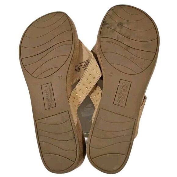 Comfort Plus ~Woman Size 11~ Beige Shoes by Predictions Thongs - Picture 5 of 9